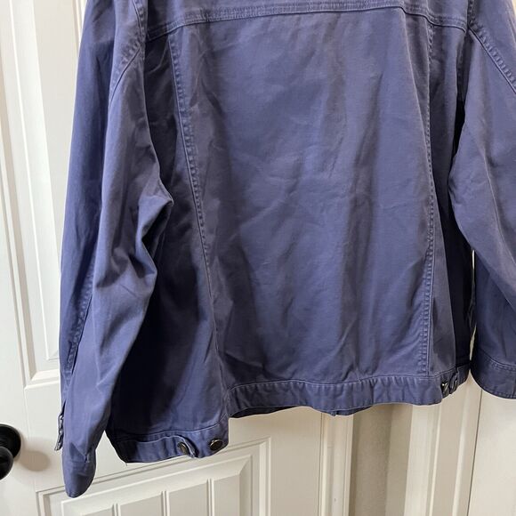 Denim & Co Blue Button Up Long Sleeve Jacket Chore Coat Womens Size 3X - Picture 8 of 9